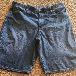 Gloria Vanderbilt Womans Blue Denim Shorts Size 14